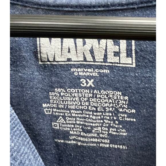 MARVEL Spider-Man Blue Ringer tee red spidey big & tall sz XXXL 3XL - Picture 3 of 4